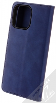 1Mcz Velvet Book flipové pouzdro pro Apple iPhone 16 Pro Max tmavě modrá (dark blue) zezadu