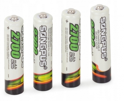 1Mcz SP-1815 Rechargeable nabíjecí mikrotužkové baterie AAA HR03 2700mAh 4ks bílá zelená (white green)