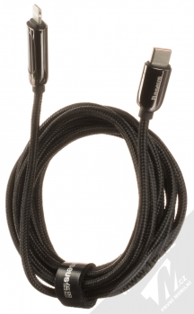 Baseus Display Fast Cable opletený USB Type-C kabel délky 2 metry s Apple Lightning konektorem 20W (CATLSK-A01) stříbrná černá (silver black) komplet