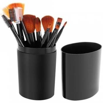 1Mcz Sada kosmetických štětců na líčení a make-up 12 kusů černá (black)