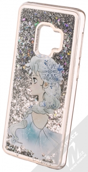 Disney Sand Elsa 010 ochranný kryt s přesýpacím efektem třpytek s motivem pro Samsung Galaxy S9 průhledná stříbrná (transparent silver) animace 2