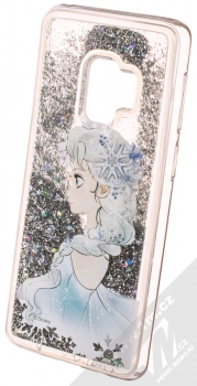 Disney Sand Elsa 010 ochranný kryt s přesýpacím efektem třpytek s motivem pro Samsung Galaxy S9 průhledná stříbrná (transparent silver) animace 4