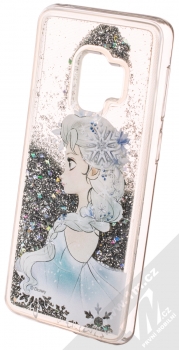 Disney Sand Elsa 010 ochranný kryt s přesýpacím efektem třpytek s motivem pro Samsung Galaxy S9 průhledná stříbrná (transparent silver) animace 5