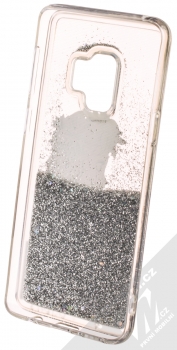 Disney Sand Elsa 010 ochranný kryt s přesýpacím efektem třpytek s motivem pro Samsung Galaxy S9 průhledná stříbrná (transparent silver) zepředu