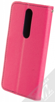 Forcell Fancy Book flipové pouzdro pro Nokia 7.1 růžová modrá (pink blue) zezadu