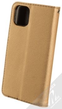 Forcell Fancy Book flipové pouzdro pro Apple iPhone 11 zlatá černá (gold black) zezadu