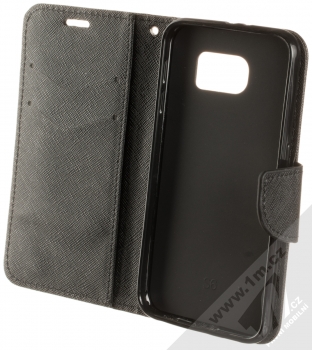 Forcell Fancy Book flipové pouzdro pro Samsung Galaxy S6 černá (black) otevřené