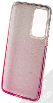 Forcell Shining Duo třpytivý ochranný kryt pro Huawei P40 stříbrná růžová (silver pink) zepředu