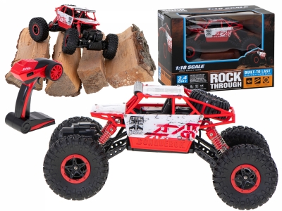 1Mcz HB-P1801 RC Rock Crawler 1:18 4WD 2.4GHz červená bílá (red white)