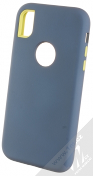 Sligo Defender Solid odolný ochranný kryt pro Apple iPhone XR tmavě modrá limetkově zelená (navy blue lime green)