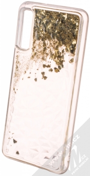 Sligo Liquid Glitter Diamond ochranný kryt s přesýpacím efektem třpytek pro Samsung Galaxy A7 (2018) zlatá (gold) animace 1