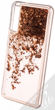 Sligo Liquid Sparkle Full ochranný kryt s přesýpacím efektem třpytek pro Samsung Galaxy A7 (2018) červeně zlatá (blush gold) animace 1