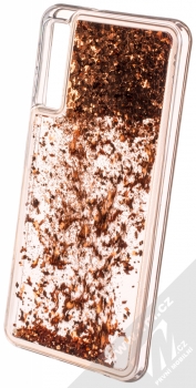 Sligo Liquid Sparkle Full ochranný kryt s přesýpacím efektem třpytek pro Samsung Galaxy A7 (2018) červeně zlatá (blush gold) animace 2