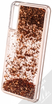 Sligo Liquid Sparkle Full ochranný kryt s přesýpacím efektem třpytek pro Samsung Galaxy A7 (2018) červeně zlatá (blush gold) animace 3