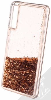 Sligo Liquid Sparkle Full ochranný kryt s přesýpacím efektem třpytek pro Samsung Galaxy A7 (2018) červeně zlatá (blush gold) animace 5