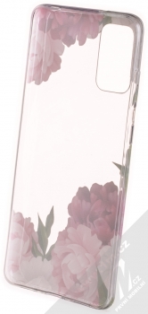 Sligo Trendy Záhonek růžových pivoněk TPU ochranný kryt pro Samsung Galaxy S20 Plus průhledná (transparent) zepředu