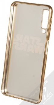 Star Wars Titulní Logo 002 TPU pokovený ochranný silikonový kryt s motivem pro Samsung Galaxy A7 (2018) černá zlatá (black gold) zepředu