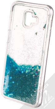 Vennus Liquid Pearl ochranný kryt s přesýpacím efektem třpytek pro Samsung Galaxy J6 Plus (2018) tyrkysová (turquoise) animace 5