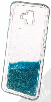 Vennus Liquid Pearl ochranný kryt s přesýpacím efektem třpytek pro Samsung Galaxy J6 Plus (2018) tyrkysová (turquoise) zepředu