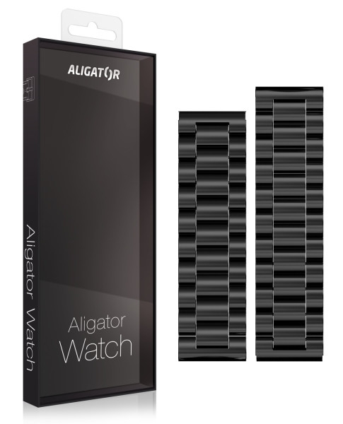 Aligator Watch Band PRO X pásek z leštěného kovu na zápěstí 22mm