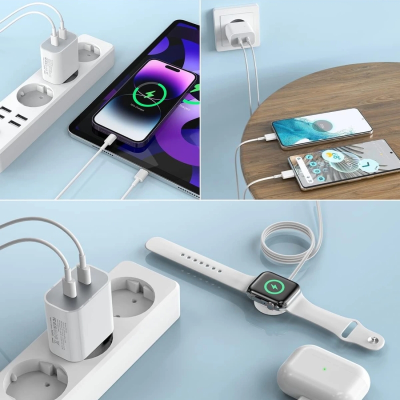 Foneng EU45 Dual USB Charger Kit nabíječka do sítě s 2x USB výstupy 12W a USB kabel s USB Type-C konektorem