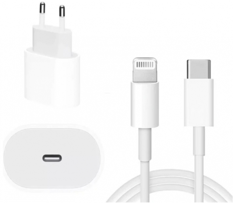 1Mcz Z4319 nabíječka do sítě s USB Type-C výstupem 20W a USB Type-C kabel s Apple Lightning konektorem