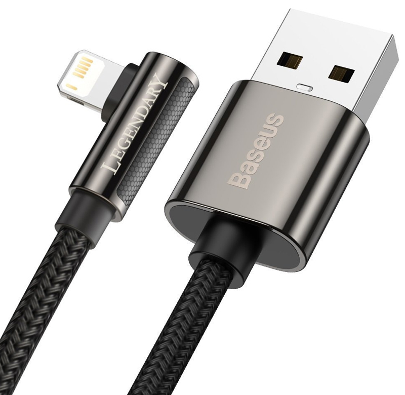 Baseus Legend Elbow Cable zalomený opletený USB kabel s Apple Lightning konektorem (CALCS-01)