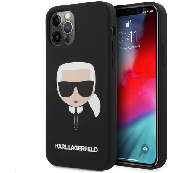 Karl Lagerfeld MagSafe Silicone Head ochranný kryt s MagSafe pro Apple iPhone 13 Pro Max (KLHMP13XSLKHBK)